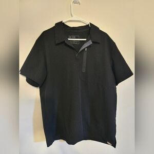 Figs Men's Classic Black Button Down Scrub Top